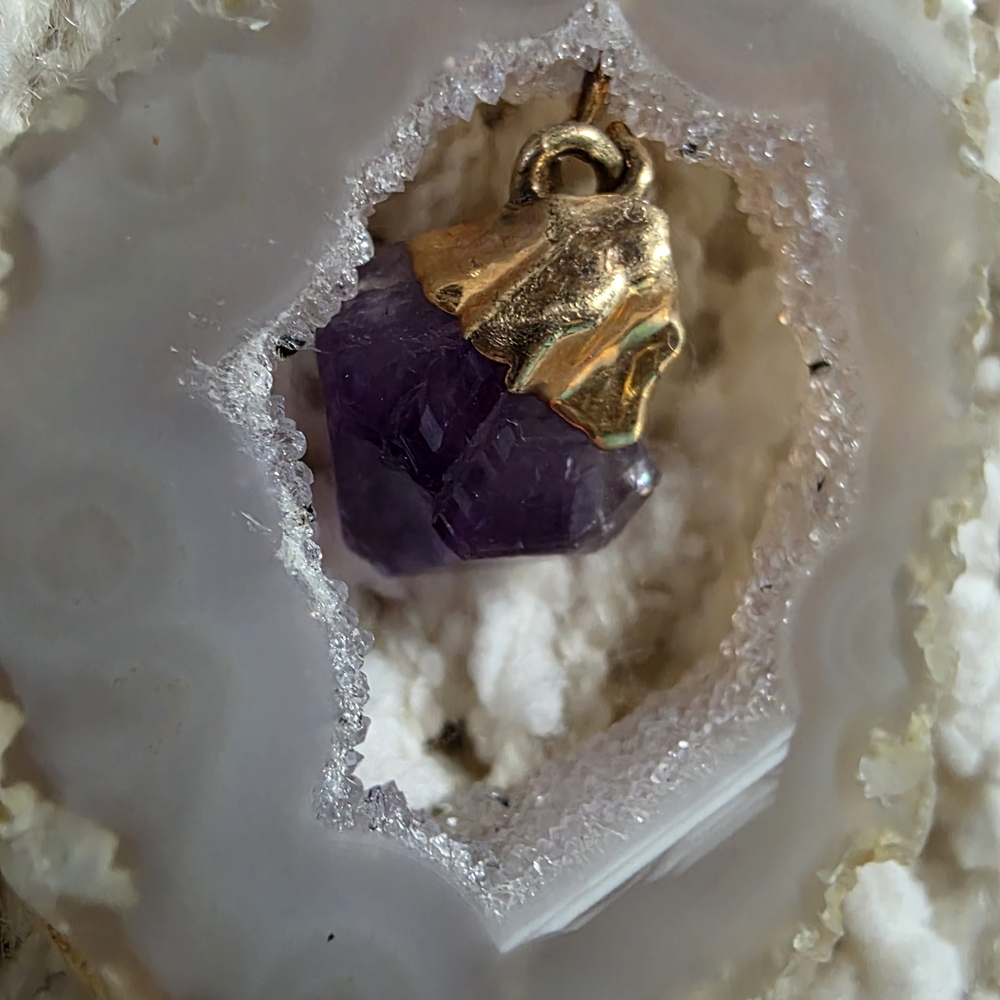 Crystal Pendant with Amethyst Accent - Picture 5 of 5
